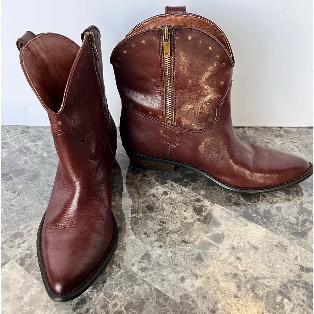Lucky Brand Chantel Western Style Leather Boot Women's Size 10/42EU.